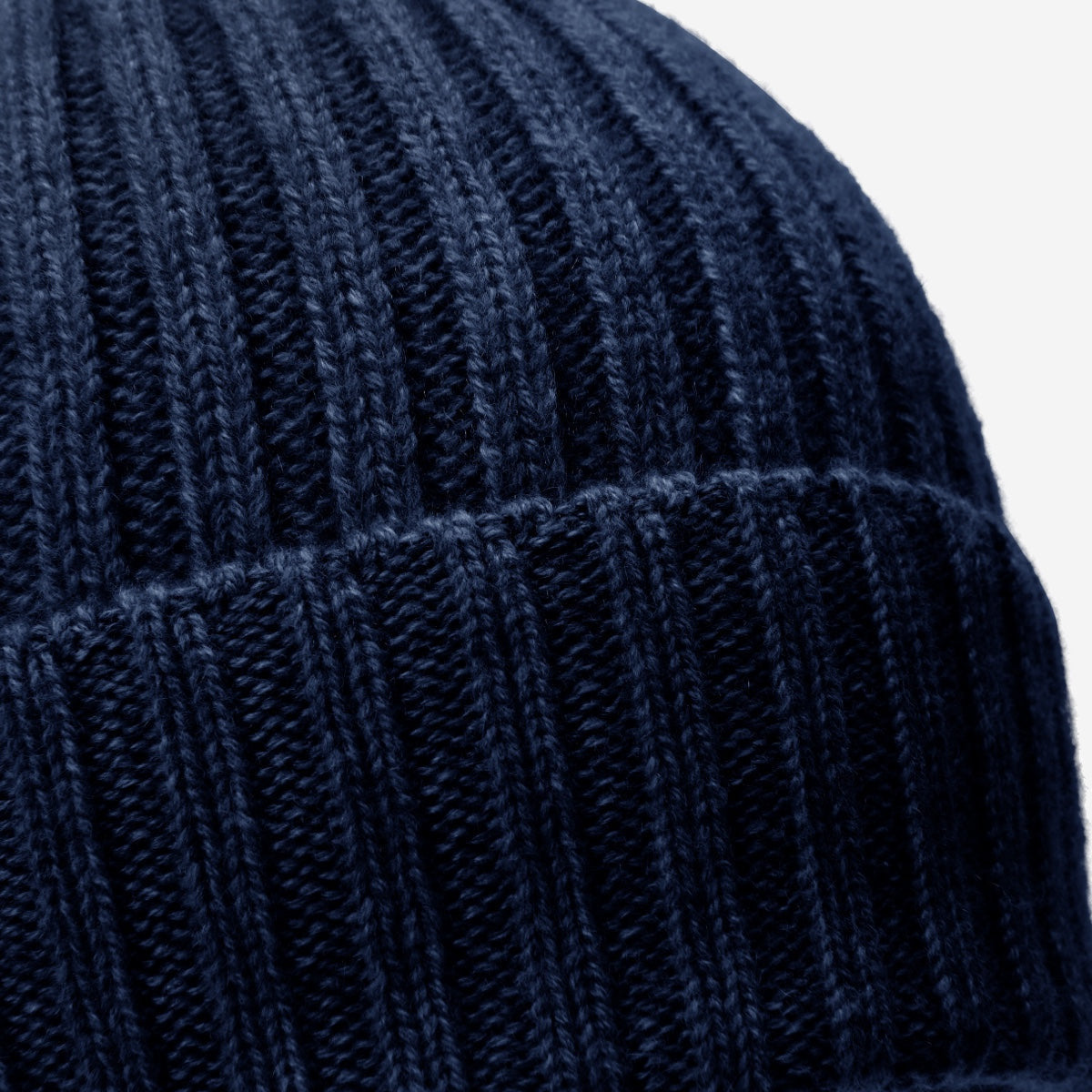 Milano (navy blue) - 100% cashmere ribbed beanie (unisex)- Leather Gloves Online - Luxury Beanie - 2