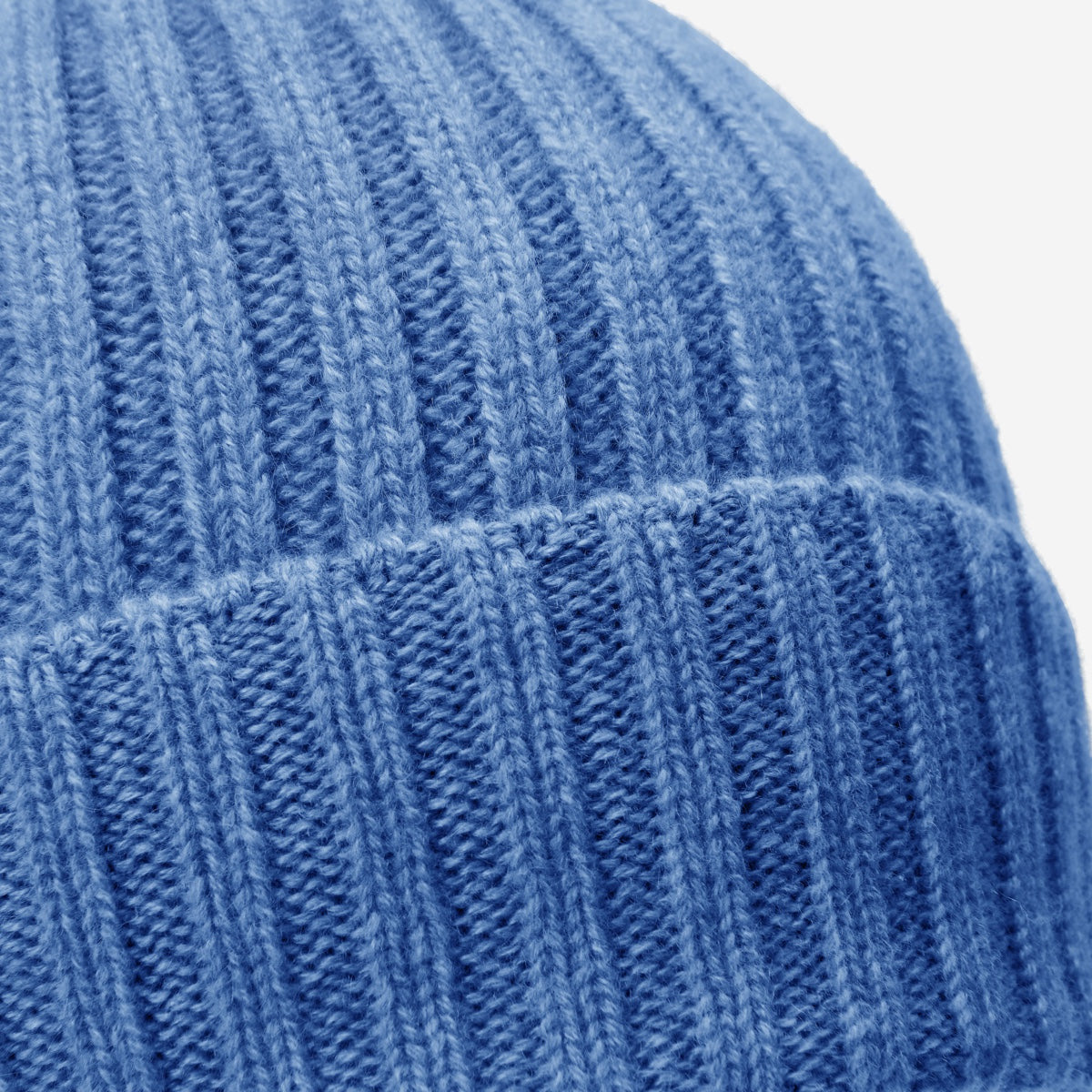 Milano (light blue) - 100% cashmere ribbed beanie (unisex) - Leather Gloves Online - Luxury Beanie - 2