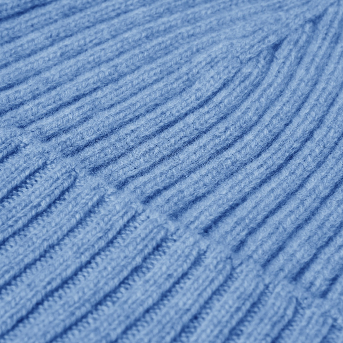 Milano (light blue) - 100% cashmere ribbed beanie (unisex) - Leather Gloves Online - Luxury Beanie - 3