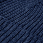 Milano (navy blue) - 100% cashmere ribbed beanie (unisex)- Leather Gloves Online - Luxury Beanie - 3