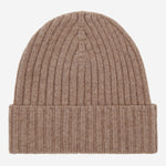 Milano (black) - 100% cashmere ribbed beanie (unisex)  - Leather Gloves Online - Luxury Beanie - 1