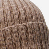 Milano (black) - 100% cashmere ribbed beanie (unisex)  - Leather Gloves Online - Luxury Beanie - 2