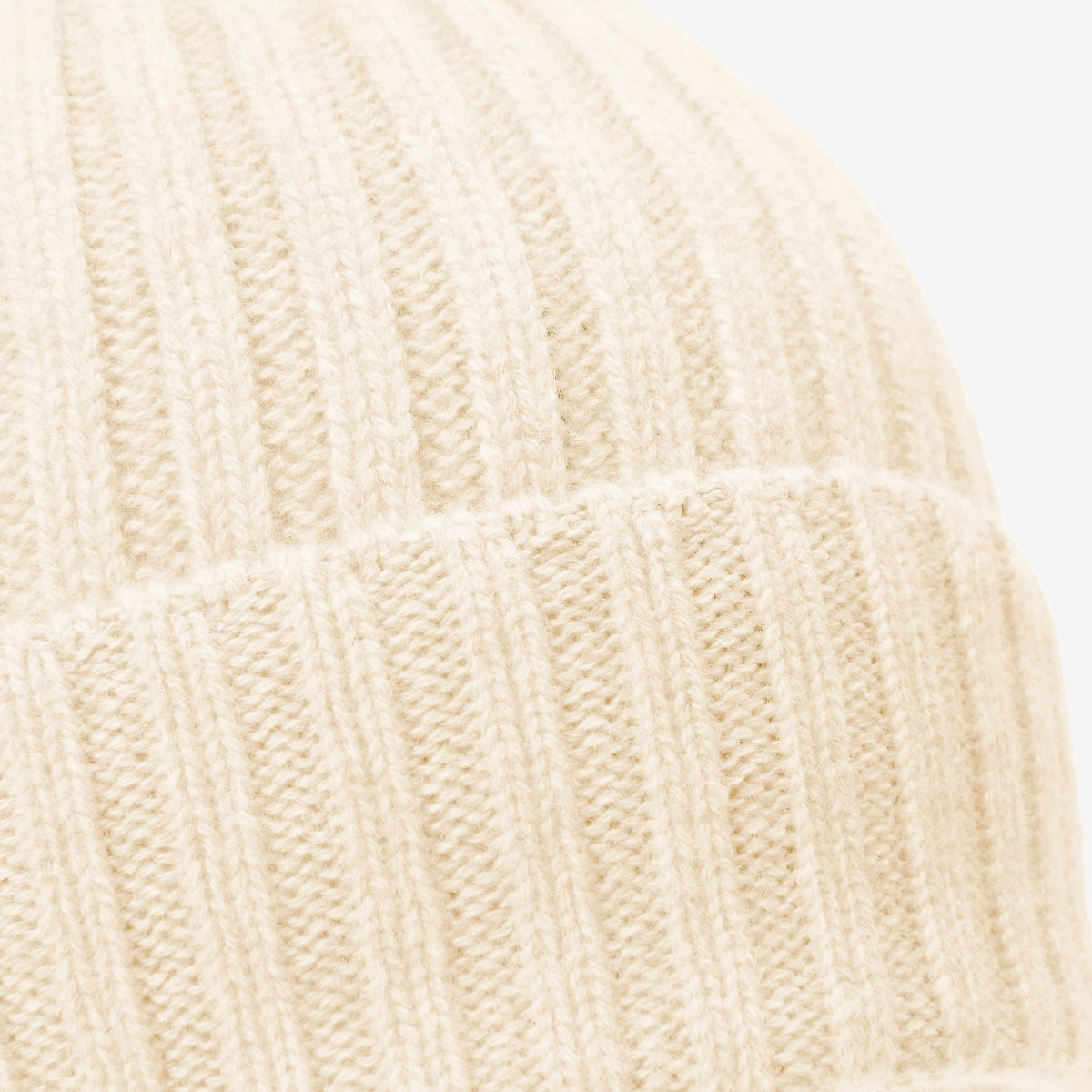 Milano (cream) - 100% cashmere ribbed beanie (unisex) Milano (cream) - 100% cashmere ribbed beanie (unisex) - Leather Gloves Online - Luxury Beanie - 2