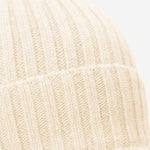 Milano (cream) - 100% cashmere ribbed beanie (unisex) Milano (cream) - 100% cashmere ribbed beanie (unisex) - Leather Gloves Online - Luxury Beanie - 2