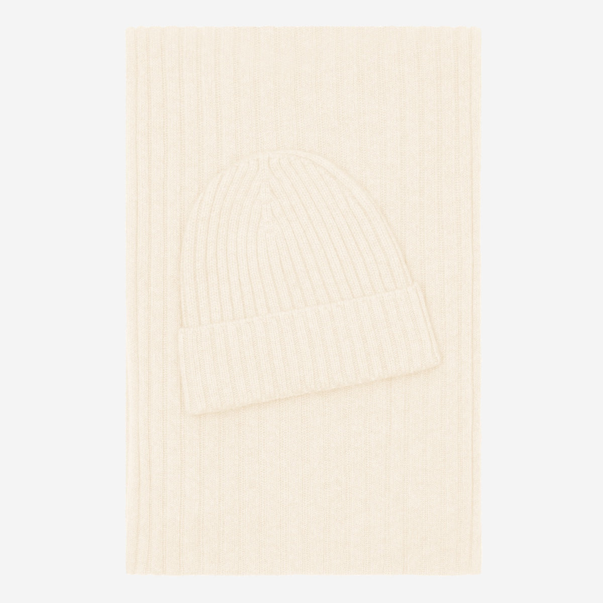 Milano (cream) - 100% cashmere ribbed beanie (unisex) Milano (cream) - 100% cashmere ribbed beanie (unisex) - Leather Gloves Online - Luxury Beanie - 4