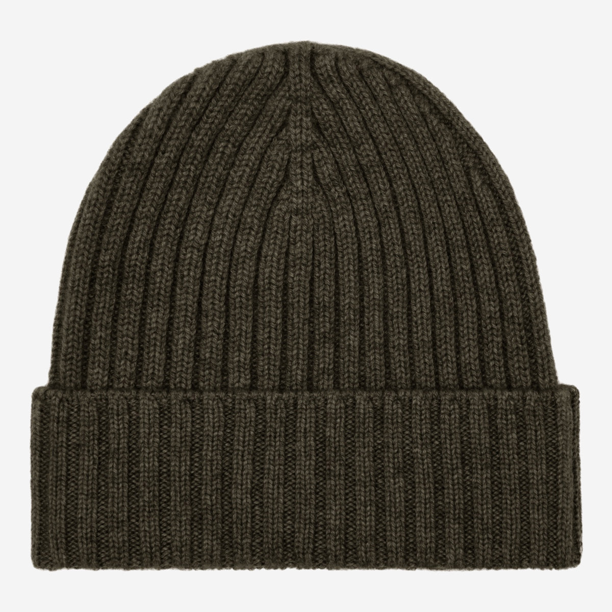 Milano (dark green) - 100% cashmere ribbed beanie (unisex) - Leather Gloves Online - Luxury Beanie - 1
