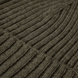 Milano (dark green) - 100% cashmere ribbed beanie (unisex) - Leather Gloves Online - Luxury Beanie - 3