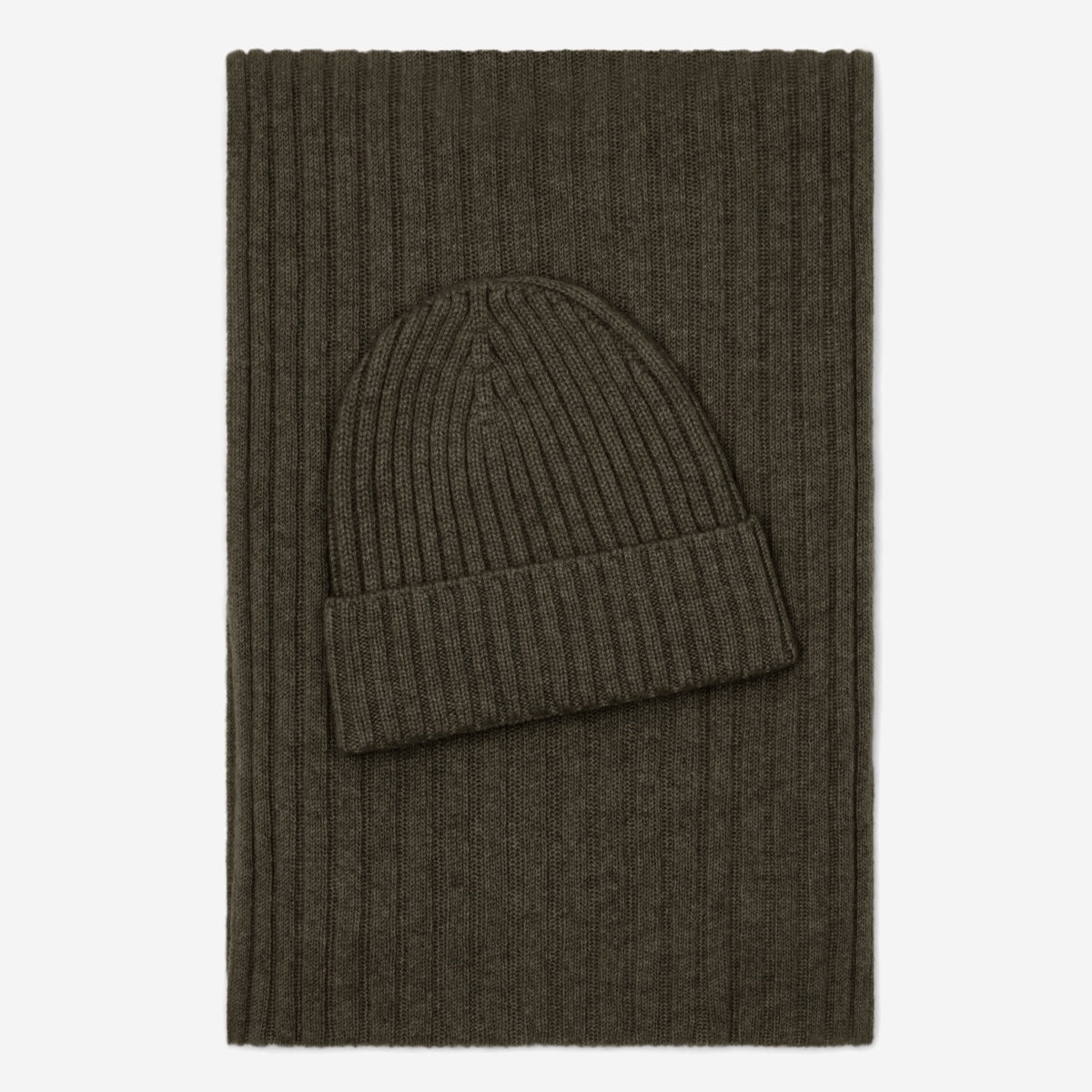 Milano (dark green) - 100% cashmere ribbed beanie (unisex) - Leather Gloves Online - Luxury Beanie - 4