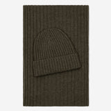 Milano (dark green) - 100% cashmere ribbed beanie (unisex) - Leather Gloves Online - Luxury Beanie - 4