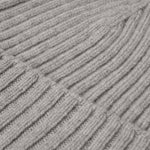 Milano (light grey) - 100% cashmere ribbed beanie (unisex)- Leather Gloves Online - Luxury Beanie - 3