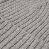 Milano (light grey) - 100% cashmere ribbed beanie (unisex)- Leather Gloves Online - Luxury Beanie - 3