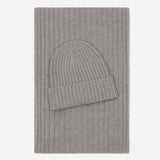 Milano (light grey) - 100% cashmere ribbed beanie (unisex)- Leather Gloves Online - Luxury Beanie - 4