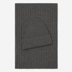 Milano (dark grey) - 100% cashmere ribbed beanie (unisex) - Leather Gloves Online - Luxury Beanie - 4