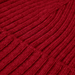 Milano (red) - 100% cashmere ribbed beanie (unisex) - Leather Gloves Online - Luxury Beanie - 3