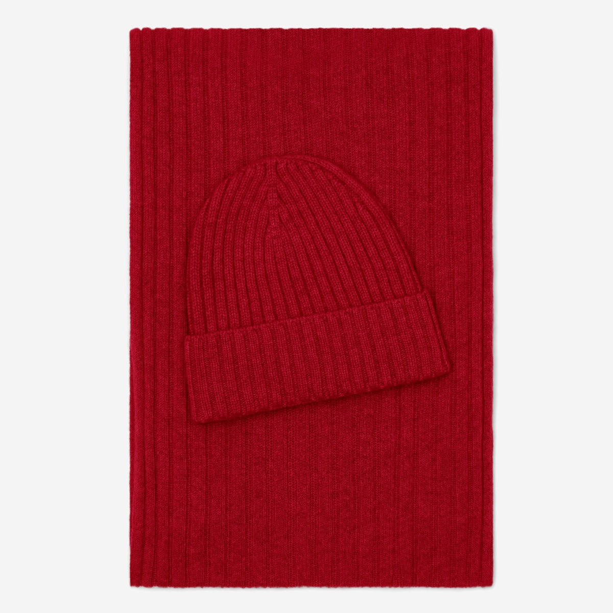 Milano (red) - 100% cashmere ribbed beanie (unisex) - Leather Gloves Online - Luxury Beanie - 4