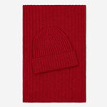Milano (red) - 100% cashmere ribbed beanie (unisex) - Leather Gloves Online - Luxury Beanie - 4