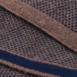 Riccardo (brown & blue) - 100% cashmere scarf with pattern- Leather Gloves Online - Luxury Italian Scarf - 4