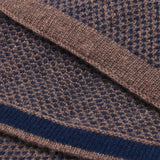 Riccardo (brown & blue) - 100% cashmere scarf with pattern- Leather Gloves Online - Luxury Italian Scarf - 4
