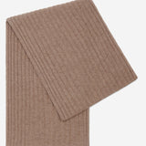 Napoli (brown) - 100% cashmere ribbed scarf (unisex)- Leather Gloves Online - Luxury Italian Scarf - 1