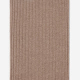 Napoli (brown) - 100% cashmere ribbed scarf (unisex)- Leather Gloves Online - Luxury Italian Scarf - 3