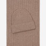 Napoli (brown) - 100% cashmere ribbed scarf (unisex)- Leather Gloves Online - Luxury Italian Scarf - 4