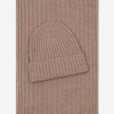 Napoli (brown) - 100% cashmere ribbed scarf (unisex)- Leather Gloves Online - Luxury Italian Scarf - 4