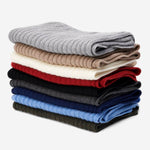 Napoli (red) - 100% cashmere ribbed scarf (unisex)- Leather Gloves Online - Luxury Italian Scarf - 5