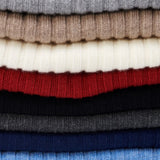 Napoli (black) - 100% cashmere ribbed scarf (unisex)- Leather Gloves Online - Luxury Beanie - 6