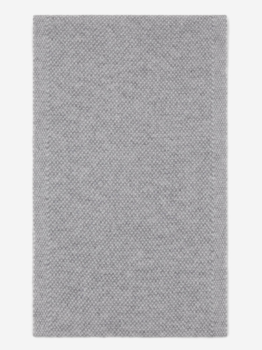 Riccardo (grey & white) - 100% cashmere scarf with pattern - Leather Gloves Online - Luxury Italian Scarf - 4