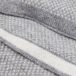 Riccardo (grey & white) - 100% cashmere scarf with pattern - Leather Gloves Online - Luxury Italian Scarf - 3