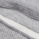 Riccardo (grey & white) - 100% cashmere scarf with pattern - Leather Gloves Online - Luxury Italian Scarf - 3