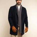 Riccardo (brown & blue) - 100% cashmere scarf with pattern- Leather Gloves Online - Luxury Italian Scarf - 2