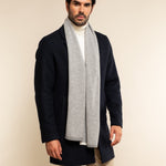 Riccardo (grey & white) - 100% cashmere scarf with pattern - Leather Gloves Online - Luxury Italian Scarf - 8