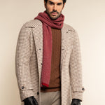Riccardo (red & grey) - 100% cashmere scarf with pattern - Leather Gloves Online - Luxury Italian Scarf - 9