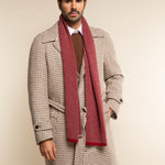 Riccardo (red & grey) - 100% cashmere scarf with pattern - Leather Gloves Online - Luxury Italian Scarf - 11