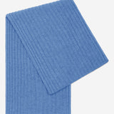 Napoli (light blue) - 100% cashmere ribbed scarf (unisex)- Leather Gloves Online - Luxury Italian Scarf - 1