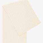 Napoli (cream) - 100% cashmere ribbed scarf (unisex)- Leather Gloves Online - Luxury Italian Scarf - 1