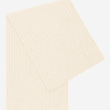 Napoli (cream) - 100% cashmere ribbed scarf (unisex)- Leather Gloves Online - Luxury Italian Scarf - 1