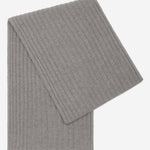 Napoli (light grey) - 100% cashmere ribbed scarf (unisex)- Leather Gloves Online - Luxury Italian Scarf - 1
