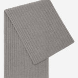 Napoli (light grey) - 100% cashmere ribbed scarf (unisex)- Leather Gloves Online - Luxury Italian Scarf - 1