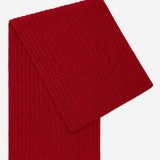 Napoli (red) - 100% cashmere ribbed scarf (unisex)- Leather Gloves Online - Luxury Italian Scarf - 1