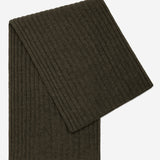 Napoli (dark green) - 100% cashmere ribbed scarf (unisex)- Leather Gloves Online - Luxury Italian Scarf - 1
