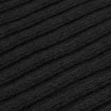 Napoli (black) - 100% cashmere ribbed scarf (unisex)- Leather Gloves Online - Luxury Beanie - 2