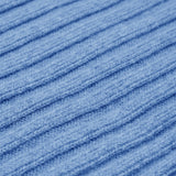 Napoli (light blue) - 100% cashmere ribbed scarf (unisex)- Leather Gloves Online - Luxury Italian Scarf - 2