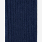 Napoli (navy blue) - 100% cashmere ribbed scarf (unisex)- Leather Gloves Online - Luxury Italian Scarf - 3