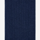 Napoli (navy blue) - 100% cashmere ribbed scarf (unisex)- Leather Gloves Online - Luxury Italian Scarf - 3