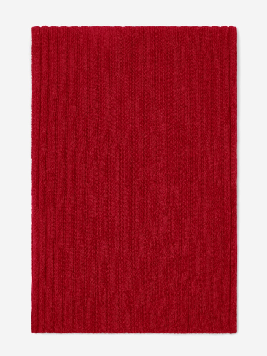 Napoli (red) - 100% cashmere ribbed scarf (unisex)- Leather Gloves Online - Luxury Italian Scarf - 3