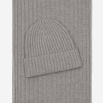 Napoli (light grey) - 100% cashmere ribbed scarf (unisex)- Leather Gloves Online - Luxury Italian Scarf - 4