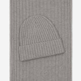 Napoli (light grey) - 100% cashmere ribbed scarf (unisex)- Leather Gloves Online - Luxury Italian Scarf - 4