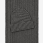 Napoli (dark grey) - 100% cashmere ribbed scarf (unisex)- Leather Gloves Online - Luxury Italian Scarf - 4